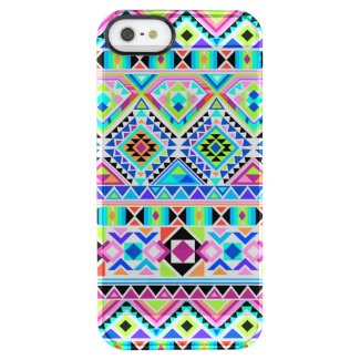 Neon Colorful Triangles And Stripes Uncommon Clearly™ Deflector iPhone 5 Case