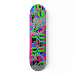 Neon Confetti Skull Skateboard