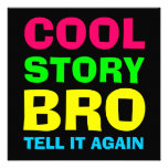 Neon Cool Story Bro Invitation