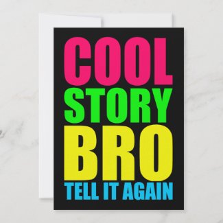 Neon Cool Story Bro Personalized Invitation