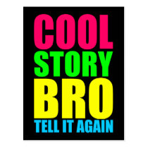 Neon Cool Story Bro postcards