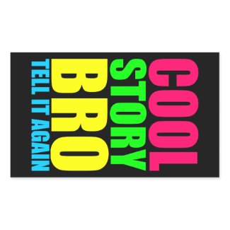 Neon Cool Story Bro Rectangular Stickers