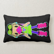 Neon Cyber Goth Lumbar Pillow pillows