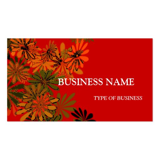 Neon Daisies Business Card Template