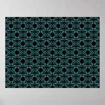 Neon Dark Green eye abstract pattern Print