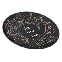 Neon Decorative Holiday Wreath Plate