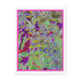 Neon digitized flower floral design background post card