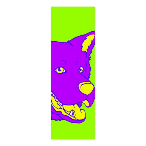 Neon Dog Bookmark Business Card (front side)