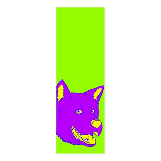 Neon Dog Bookmark Business Card (back side)