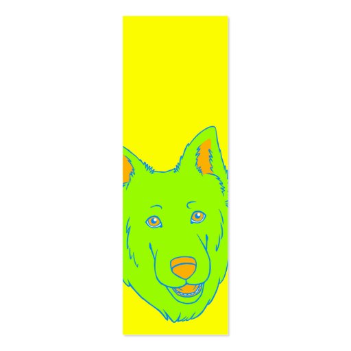 Neon Dog Bookmark Business Card Template (back side)