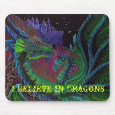 NEON DRAGON 1 I Believe in Dragons mouse pad