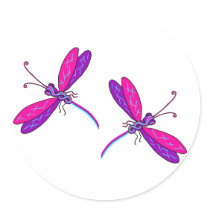 Neon Dragonfly Stickers by Squiglz Neon Dragonfly Stickers