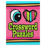 Neon Eye Heart I Love Crossword Puzzles flyers