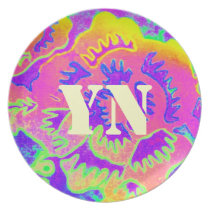 Neon Fantasy monogram plates