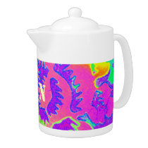 Neon Fantasy monogram teapots