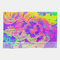 Neon Fantasy monogram kitchen towels