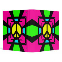 NEON FANTASY PEACE SIGN binders by dgpaulart NEON FANTASY PEACE SIGN binders