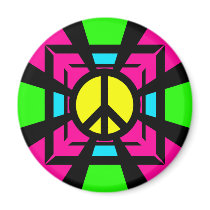 NEON FANTASY PEACE SIGN magnets