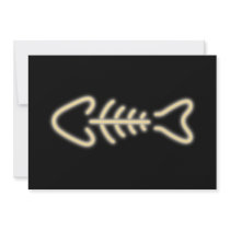 Neon Fish Bones Custom Invites