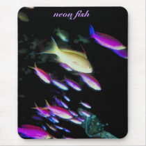 Neon fish school, mousepad by design_girl Neon fish school, mousepad