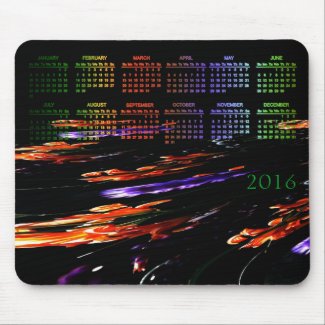 Neon Garden Abstract 2016 Calendar Mouse Pad