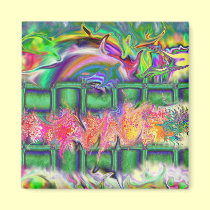 Neon Garden magnets by dndartstudio Neon Garden magnets