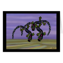 Neon Gecko Desert Dance cards by Coconutzoo Neon Gecko Desert Dance cards