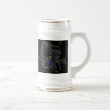 Neon Glow Daylily Flower with Glowing Edges Coffee Mug