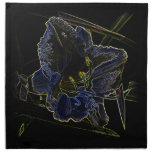 Neon Glow Daylily Flower with Glowing Edges Napkin