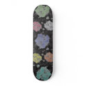 Neon Glow Wild Rose Skateboard by CarolsCamera Neon Glow Wild Rose Skateboard