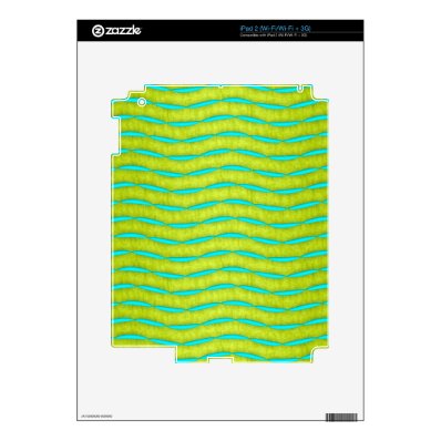 Neon Glow Yellow and Turquoise Bright Fun Pattern iPad 2 Decals
