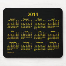 Neon Gold 2014 Calendar Mouse Pad