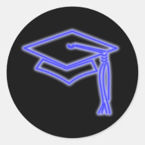 Neon Grad Cap Blue stickers