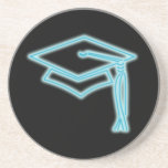 Neon Grad Cap Light Blue Coasters