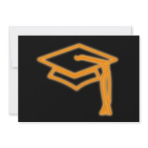 Neon Grad Cap Orange Custom Announcements