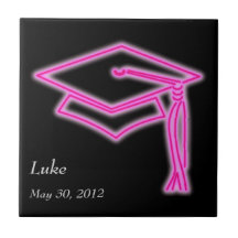 Neon Grad Cap Pink Ceramic Tile
