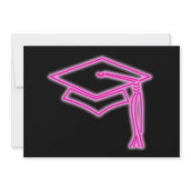 Neon Grad Cap Pink Invite