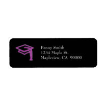 Neon Grad Cap Purple Address Label labels