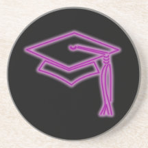 Neon Grad Cap Purple Coaster