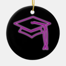Neon Grad Cap Purple Ornament