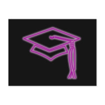 Neon Grad Cap Purple Postcard