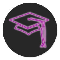Neon Grad Cap Purple Sticker