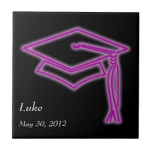 Neon Grad Cap Purple Tiles