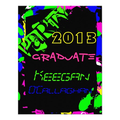 Neon Graduation Party Invitation