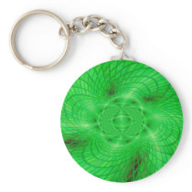 neon green abstraction key chain