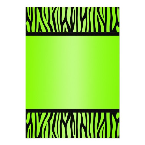 Neon Green and Black Zebra Bow Sweet 16 Birthday Custom Invite