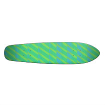 neon green and blue stripes skateboards