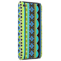 Neon Green and blue tribal pattern iPod Case-Mate Cases