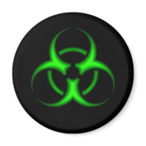 Neon Green Biohazard Symbol Magnet by yarddawg Neon Green Biohazard Symbol Magnet