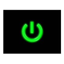 Neon Green Flourescent Power Button Post Card